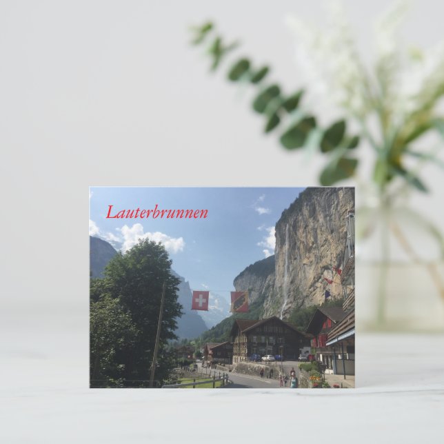 Postal Valle de Lauterbrunnen, Suiza (Anverso de pie)