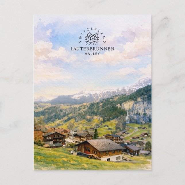 Postal Valle de Lauterbrunnen Suiza | Recuerdo (Anverso)