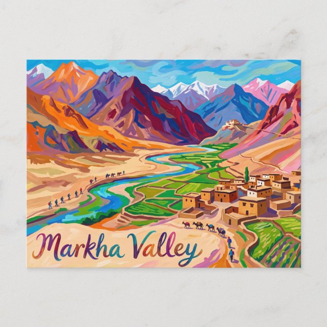 Postal Valle de Markha India (Anverso)