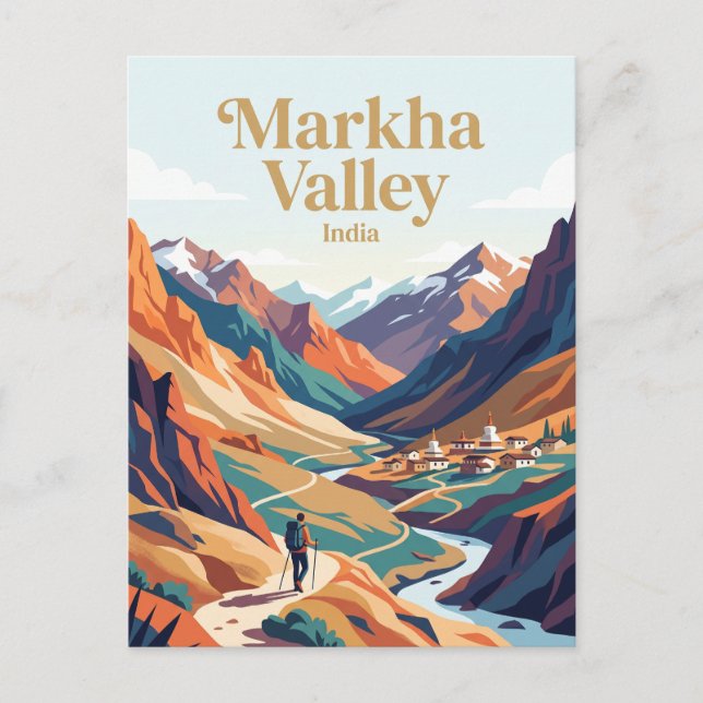 Postal Valle de Markha India (Anverso)