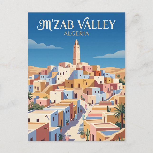 Postal Valle de M'Zab Argelia (Anverso)