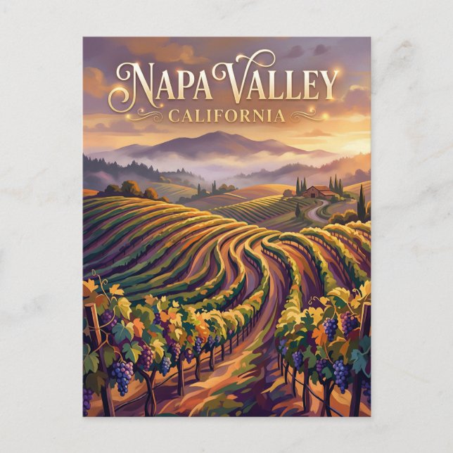 Postal Valle de Napa California (Anverso)