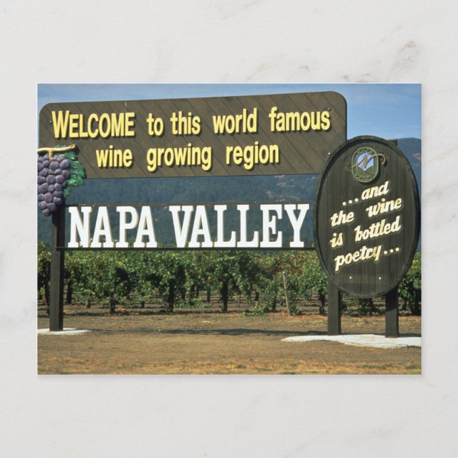 Postal Valle de Napa, California, Estados Unidos (Anverso)