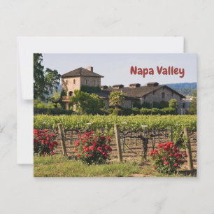 Postal Valle de Napa, viña de California en verano