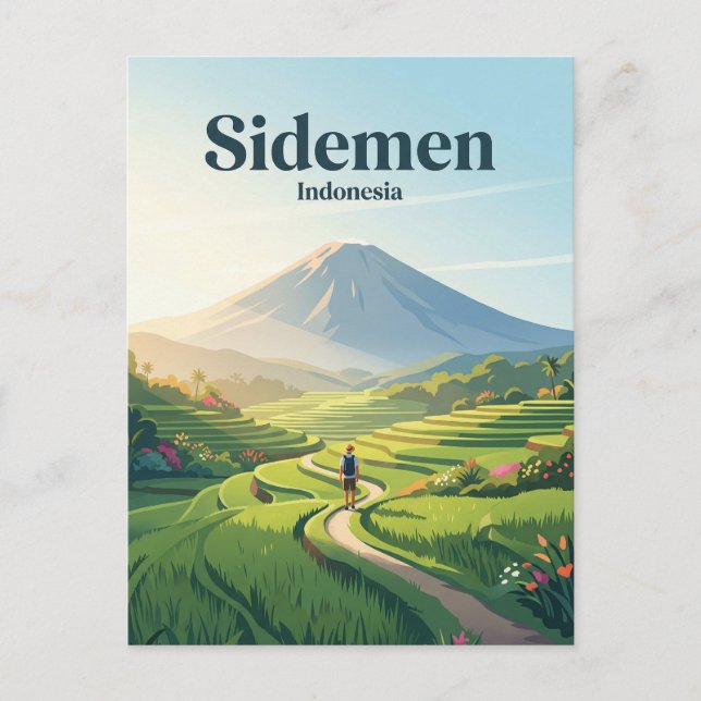 Postal Valle de Sidemen Indonesia (Anverso)