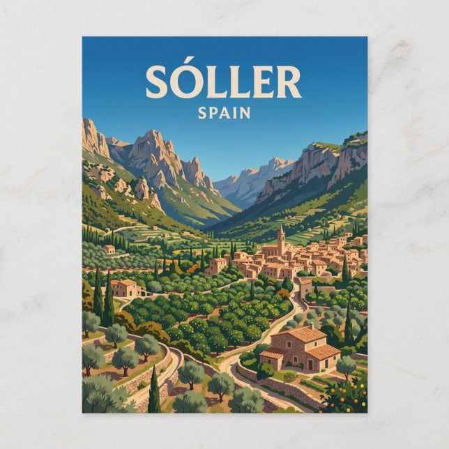 Postal Valle de Sóller España (Anverso)
