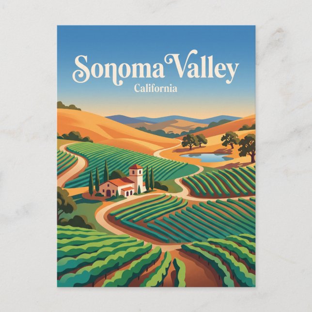 Postal Valle de Sonoma California (Anverso)