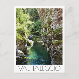 Postal Valle de Taleggio cañón del río italiano