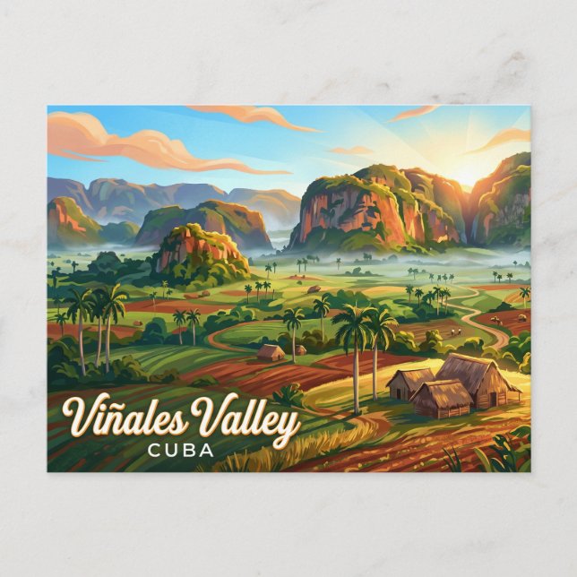 Postal Valle de Viñales Cuba (Anverso)