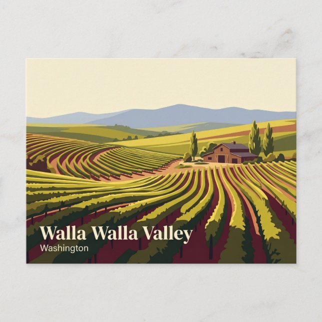 Postal Valle de Walla Walla EE. UU. (Anverso)