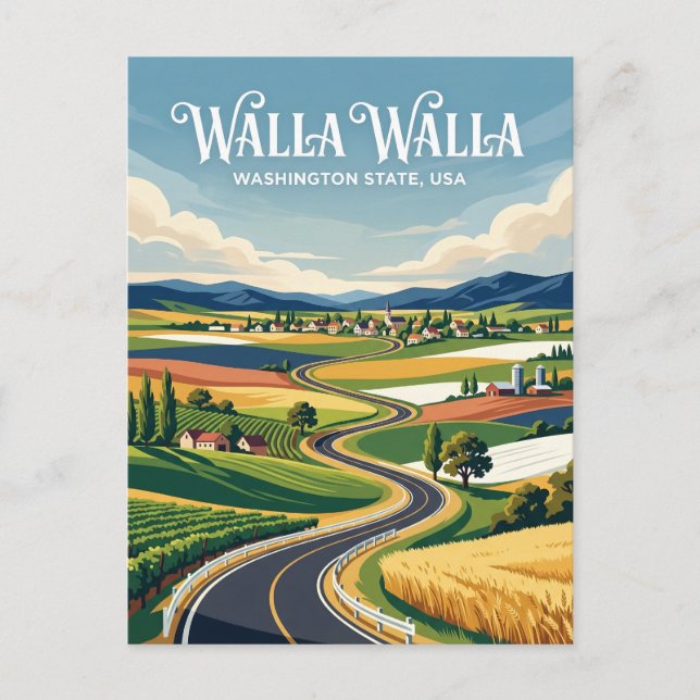 Postal Valle de Walla Walla EE. UU. (Anverso)