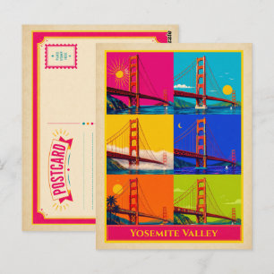 Postal Valle de Yosemite California Puente Golden Gate