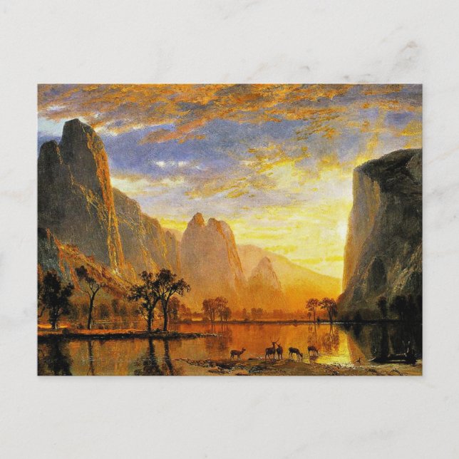 Postal Valle de Yosemite por Albert Bierstadt (Anverso)