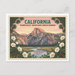 Postal Valle de Yosemite Vintage California Parque Nacion