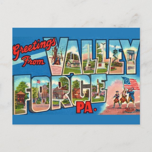 Postal Valle Forge PA patriótico  (Anverso)