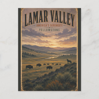 Postal Valle Lamar Yellowstone Viajes de Vida Silvestre V