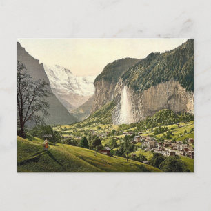 Postal Valle Lauterbrunnen con Staubbach, Bernese Oberl