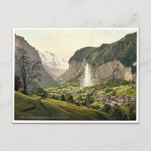 Postal Valle Lauterbrunnen con Staubbach, Bernese Oberl