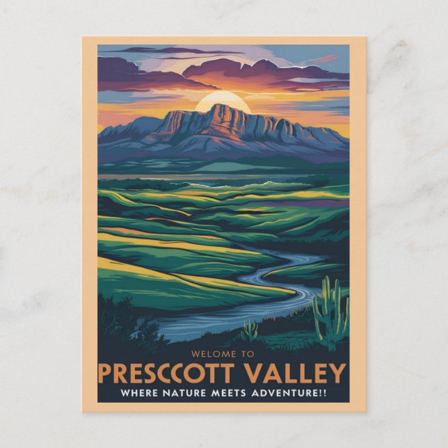 Postal Valle Prescott, Arizona (Anverso)