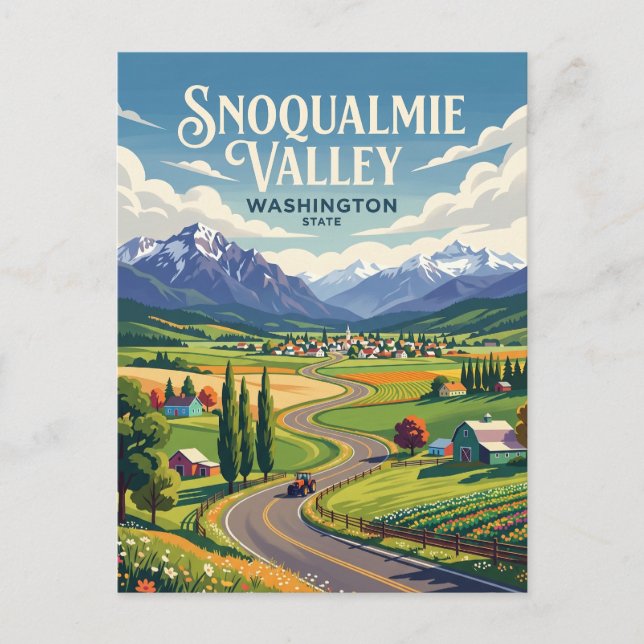 Postal Valle Snoqualmie EE. UU. (Anverso)