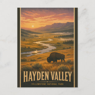 Postal Valle Vintage Hayden Parque Nacional Yellowstone