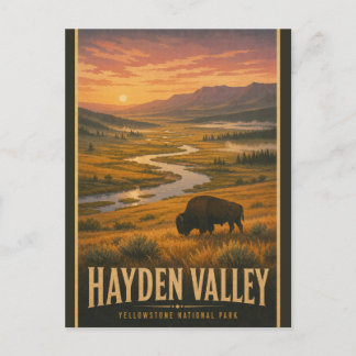 Postal Valle Vintage Hayden Parque Nacional Yellowstone