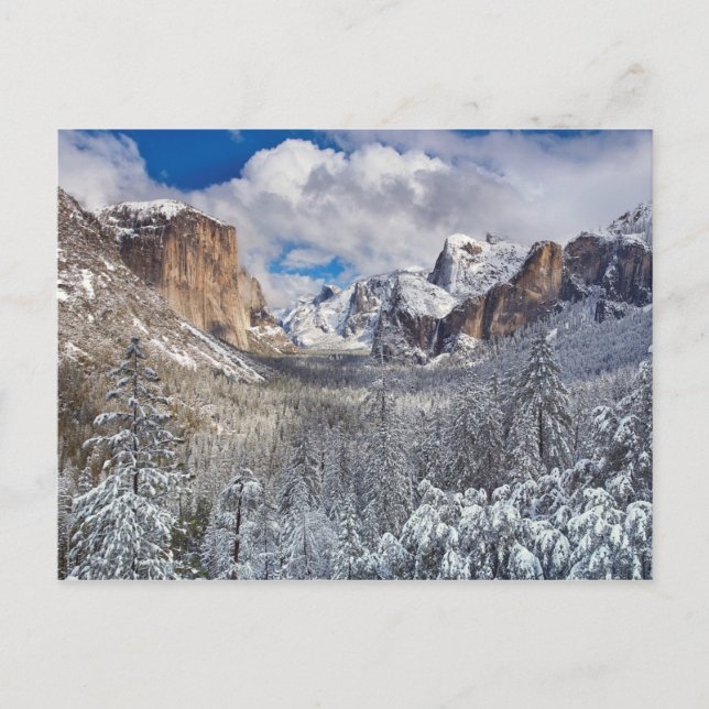 Postal Valle Yosemite en la nieve (Anverso)