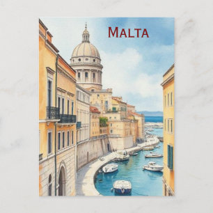 Postal Valletta Malta Antiguo Lugar de Viaje Famoso