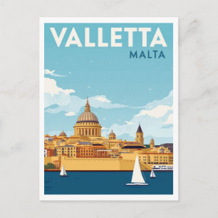 Postal Valletta paisaje urbano de Malta Viajes