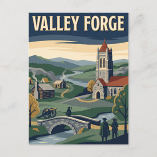 Postal Valley Forge Pennsylvania Póster de Viaje Vintage