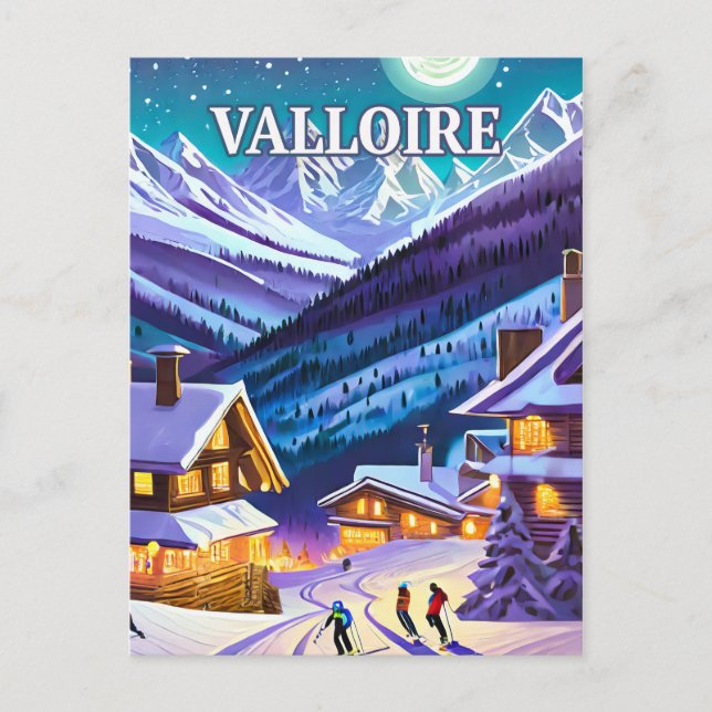 Postal Valloire : Toile Alpestre, Éclats d'Hiver en Harmo (Anverso)