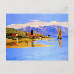 Postal Vallotton - El Puerto de Pully, pintura de arte fi