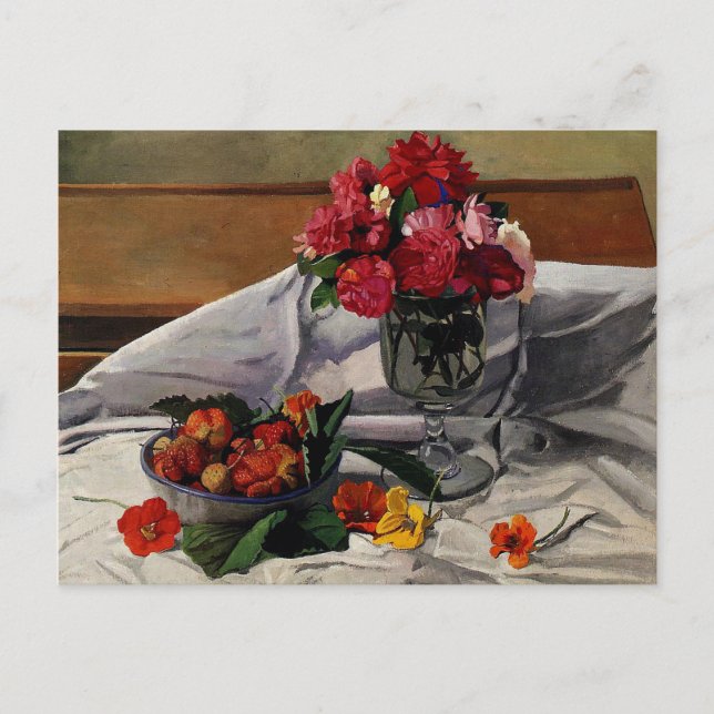 Postal Vallotton - Flores y fresas (Anverso)