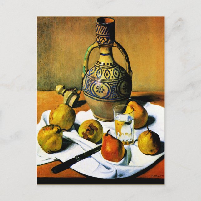 Postal Vallotton - Jug y Pears marroquíes, arte fino (Anverso)