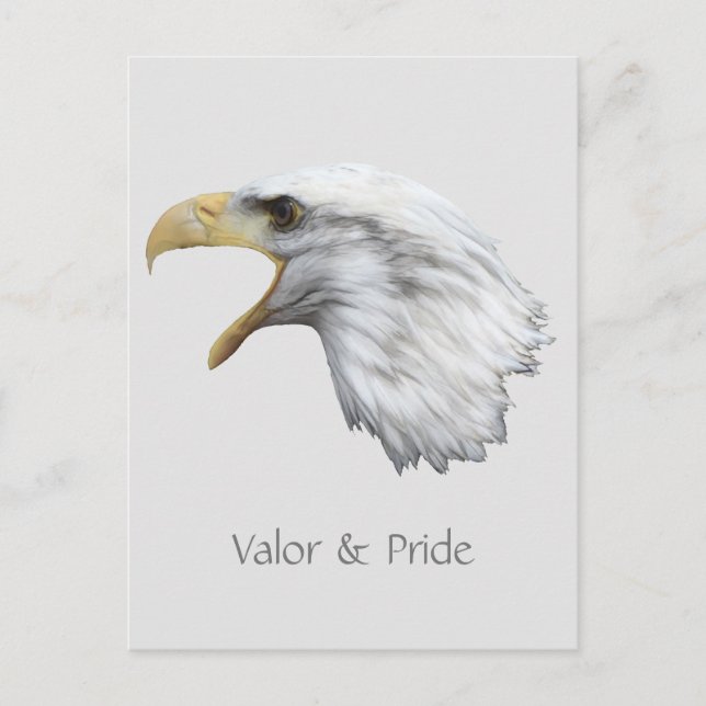 Postal Valor de águila calva y personalizable del Orgullo (Anverso)