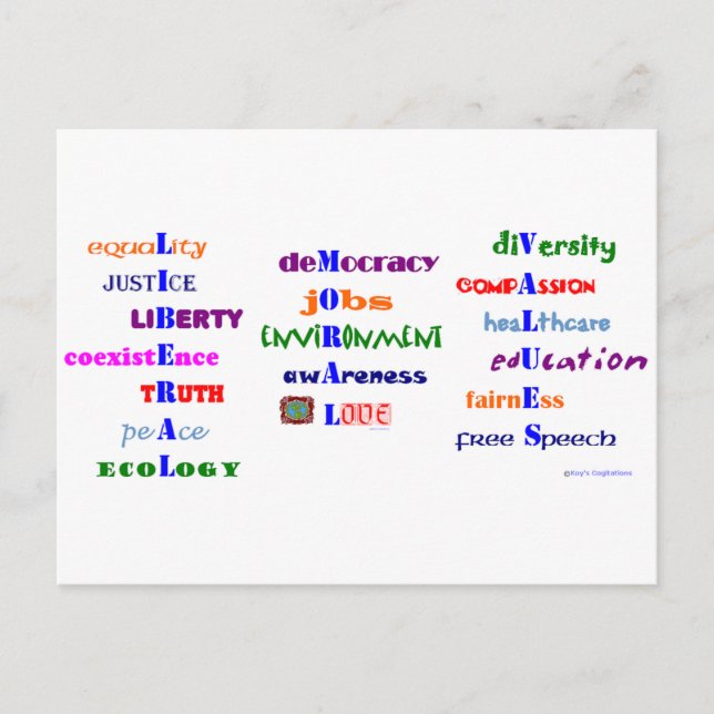 Postal Valores morales liberales (Anverso)