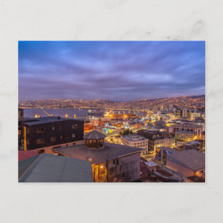 Postal Valparaíso de noche