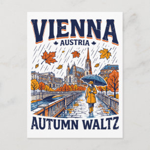 Postal Vals de otoño en Viena, Austria, paisaje urbano Ar