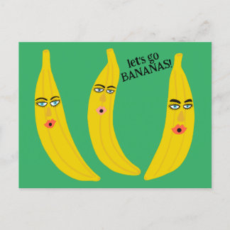 Postal VAMOS A BANANAS Divertido Personalizado caprichoso