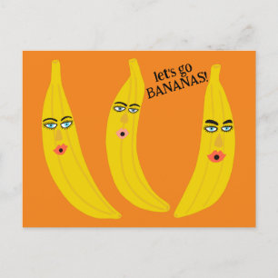 Postal VAMOS A BANANAS Divertido Personalizado caprichoso