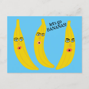 Postal VAMOS A BANANAS Divertido Personalizado caprichoso