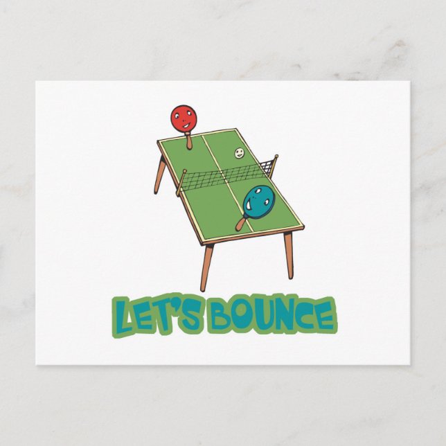 Postal Vamos a Botar Mesa de Ping Pong Tenis de Mesa (Anverso)