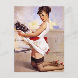 Postal Vamos a comer fuera - Gil Elvgren Vintage Pin chic