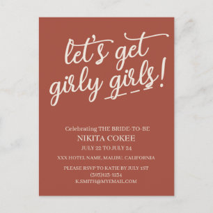 Postal Vamos a conseguir Girly Terracotta Bachelorette We