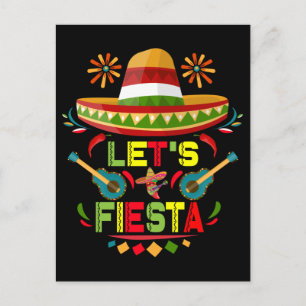 Postal Vamos a Fiesta Sombrero Feliz Cinco De Mayo Fiesta