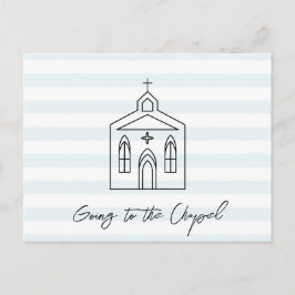 Postal Vamos a la Capilla Boda Azul Salva la Fecha