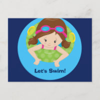 Vamos a nadar Chicas Cumpleaños Fiesta de Piscina