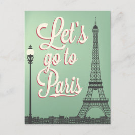 Postal Vamos a Paris Vintage