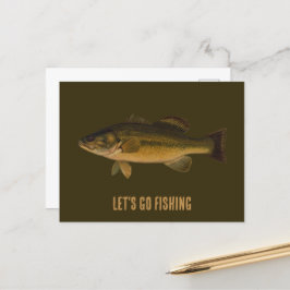 Postal Vamos a pescar pescado de largemouth