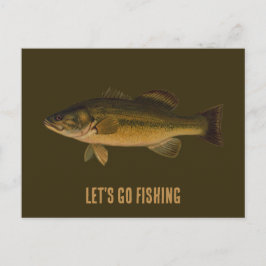 Postal Vamos a pescar pescado de largemouth